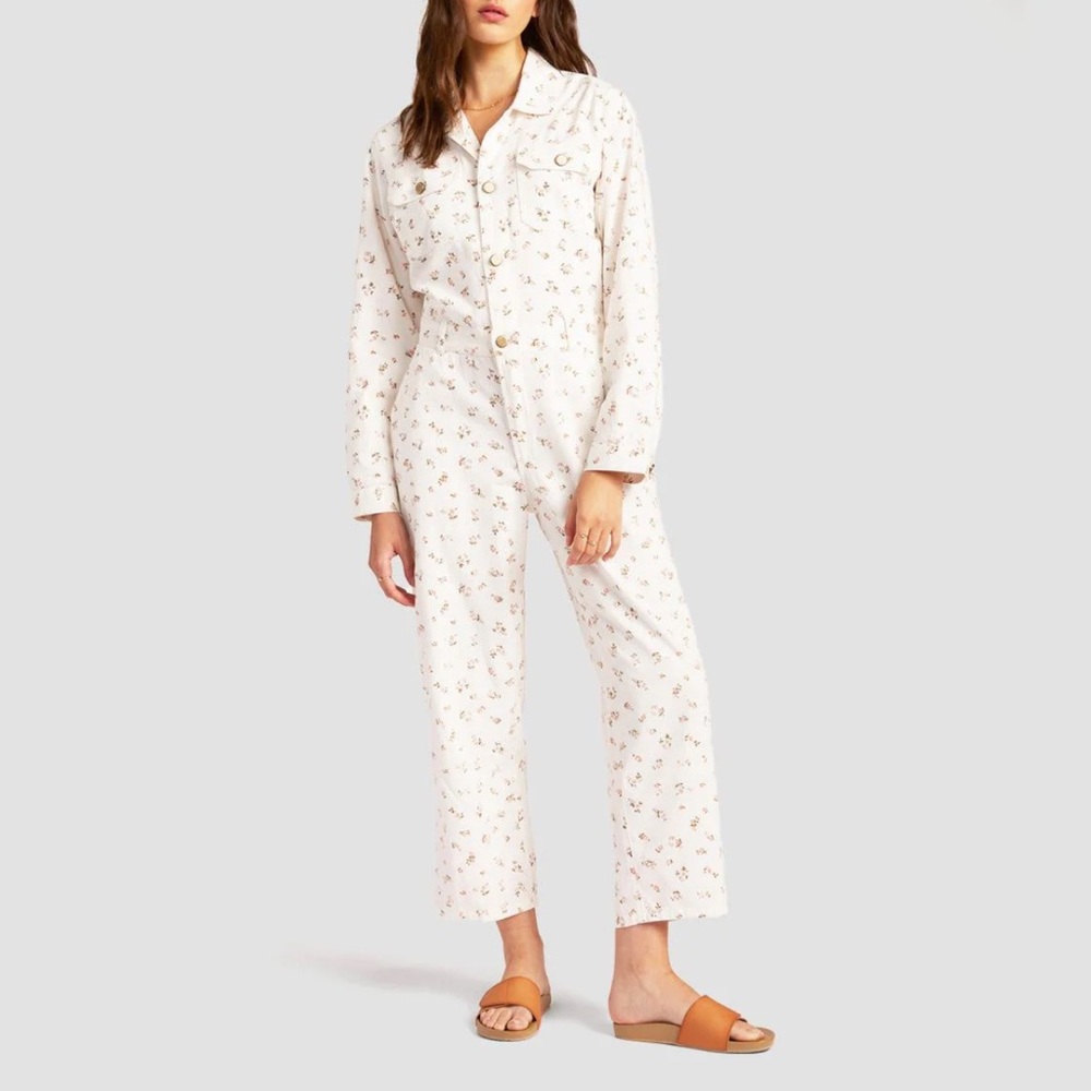 Billabong Just Work It Floral Crop Jumpsuit - Picture 1 of 5